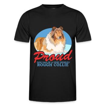 Collie Dad Langhaarcollie Rough Collies Geschenke - Männer Funktions-T-Shirt - Schwarz - Vorne - AI Model Male 178 dark (178cm)