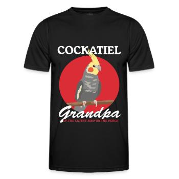 Cadeau de propriétaire de grand-père d’oiseau calopsitte - T-shirt sport Homme - noir - Devant - AI Model Male 178 dark (178cm)