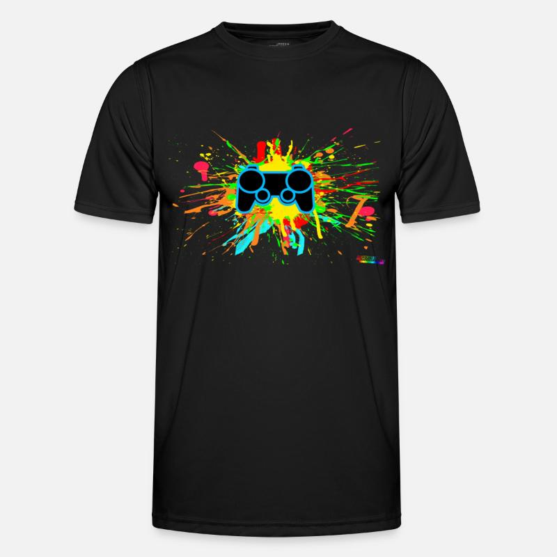 Controller Splatter Gamer - Men's Functional T-Shirt - black