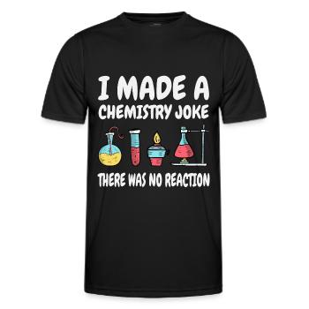 Je plaisante avec la chimie, il n’y a pas eu de réaction - T-shirt sport Homme - noir - Devant - AI Model Male 178 dark (178cm)