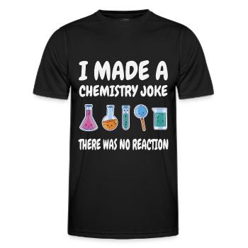 Blague de chimie, il n’y a pas eu de réaction - T-shirt sport Homme - noir - Devant - AI Model Male 178 dark (178cm)