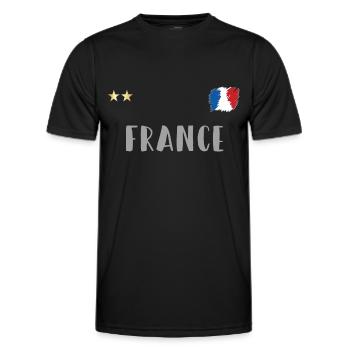 Maillot de foot France du coeur - T-shirt sport Homme - noir - Devant - AI Model Male 178 dark (178cm)