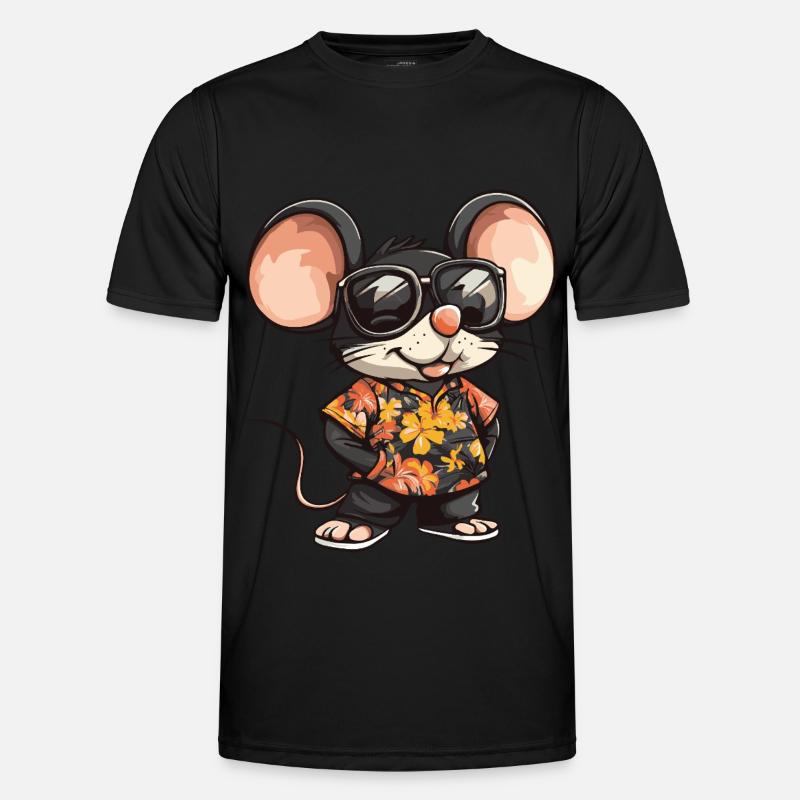 Maus Comic Lustig Sommer - Männer Funktions-T-Shirt - Schwarz