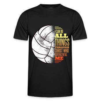 Volleyball And Jesus - Männer Funktions-T-Shirt - Schwarz - Vorne - AI Model Male 178 dark (178cm)