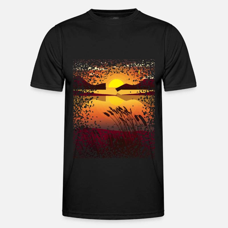 Sunset Mosaic Pattern Romantic Men's Functional T-Shirt