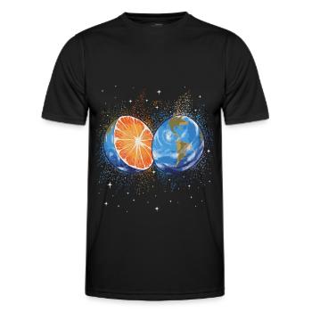 Summer Splashing Orange Earth - Men's Functional T-Shirt - black - Front - AI Model Male 178 dark (178cm)