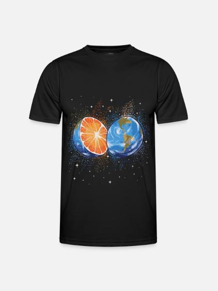 Summer Splashing Orange Earth - Men's Functional T-Shirt - black