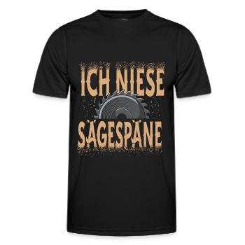 Tischler Zimmermann Lustiges Ich Niese Sägespäne - Männer Funktions-T-Shirt - Schwarz - Vorne - AI Model Male 178 dark (178cm)