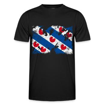 Friesland Vintage - Männer Funktions-T-Shirt - Schwarz - Vorne - AI Model Male 178 dark (178cm)