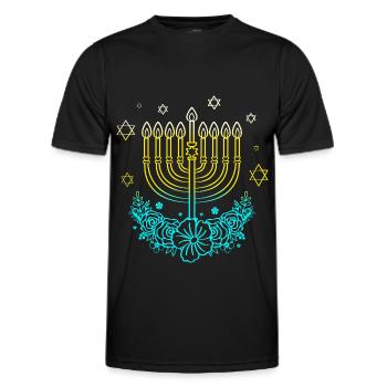 Hanoukka Hanoukka Hanoukka Hanouka Menorah - T-shirt sport Homme - noir - Devant - AI Model Male 178 dark (178cm)
