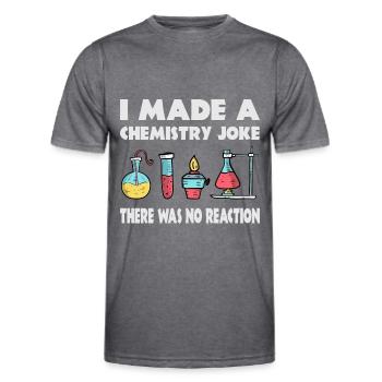 Chemistry Joke, There was no reaction - Men's Functional T-Shirt - dark melange  - Front - AI Model Male 178 dark (178cm)