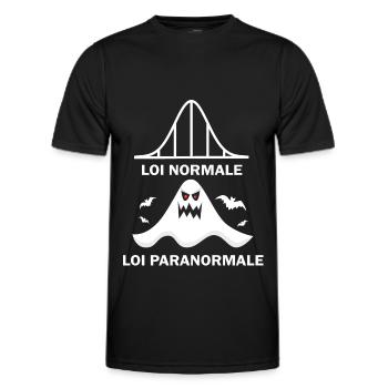 Loi normale loi paranormale Maths humour drôle - T-shirt sport Homme - noir - Devant - AI Model Male 178 dark (178cm)