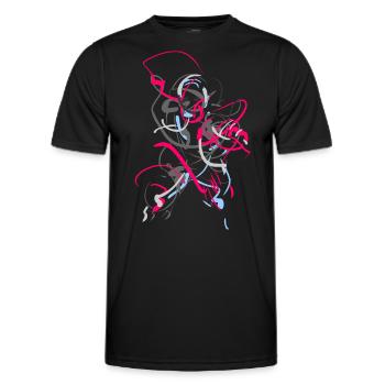 Abstrakt - Männer Funktions-T-Shirt - Schwarz - Vorne - AI Model Male 178 dark (178cm)