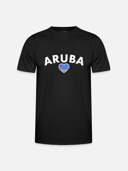 Arubaanse Vlag Trots Arubaans - Functioneel T-shirt voor mannen - zwart