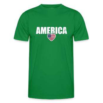 Amérique Drapeau américain États-Unis - T-shirt sport Homme - vert - Devant - AI Model Male 178 dark (178cm)