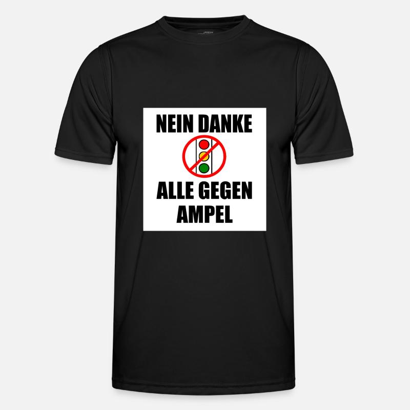 Nein danke ampel - Männer Funktions-T-Shirt - Schwarz