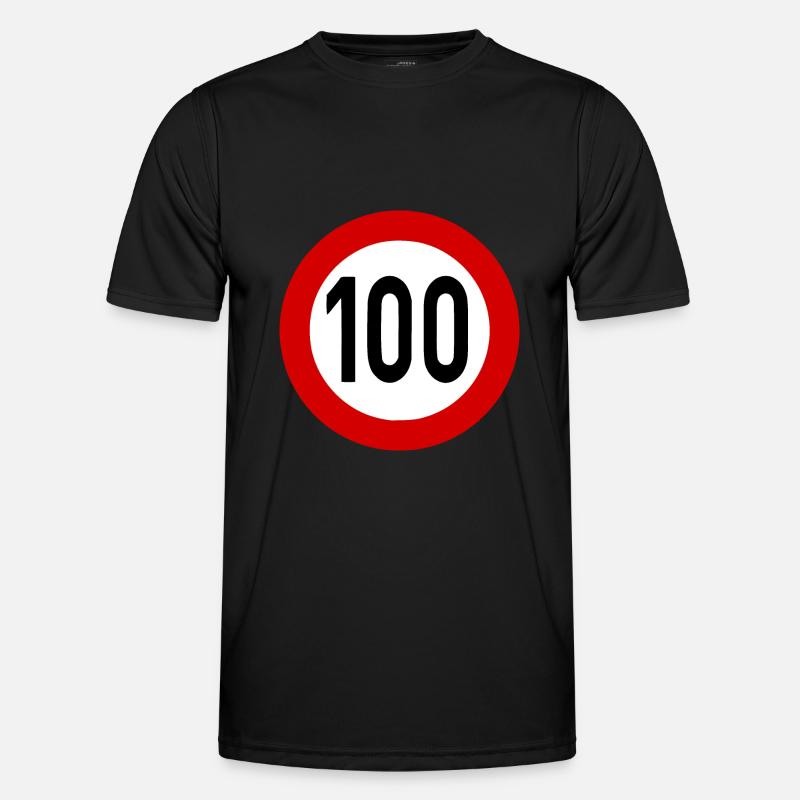 Tempolimit 100 - Männer Funktions-T-Shirt - Schwarz