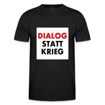 dialog statt krieg - Männer Funktions-T-Shirt - Schwarz - Vorne - AI Model Male 178 dark (178cm)