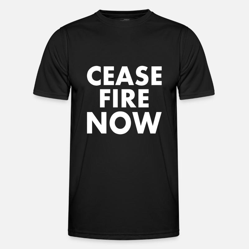 Ceasefire now - Männer Funktions-T-Shirt - Schwarz