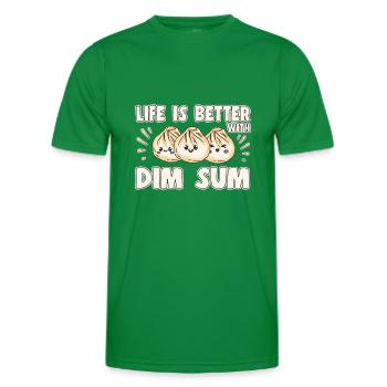 Delicious Asian Food Bao Bun Funny Dim Sum - Men's Functional T-Shirt - kelly green - Front - AI Model Male 178 dark (178cm)