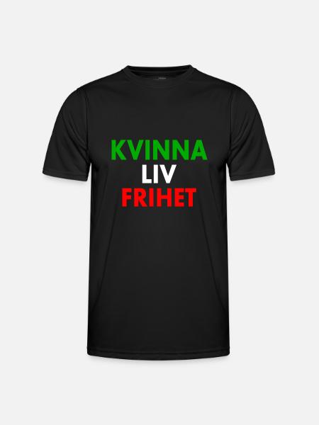 WOMAN LIFE FREEDOM - Men's Functional T-Shirt - black