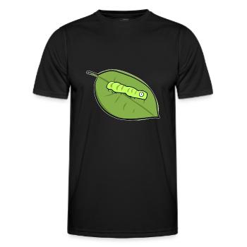 caterpillar leaf biologie symbole nature - T-shirt sport Homme - noir - Devant - AI Model Male 178 dark (178cm)