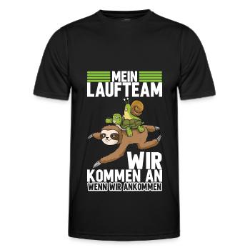 Joggen Sport Lustiger Spruch - Männer Funktions-T-Shirt - Schwarz - Vorne - AI Model Male 178 dark (178cm)