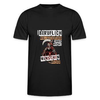 Beruflich Sensenmann - Männer Funktions-T-Shirt - Schwarz - Vorne - AI Model Male 178 dark (178cm)