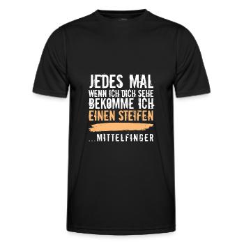 "Mittelfinger-Spruch" für Exfreundin oder Kollegen - Männer Funktions-T-Shirt - Schwarz - Vorne - AI Model Male 178 dark (178cm)