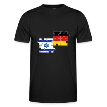 Israel Deutschland Flagge Israelisch Deutsch - Männer Funktions-T-Shirt - Schwarz - Vorne - AI Model Male 178 dark (178cm)