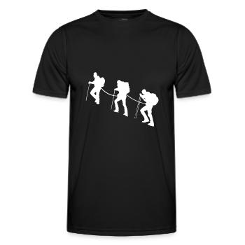 Mountaineering mountaineer sport mountain - Men's Functional T-Shirt - black - Front - AI Model Male 178 dark (178cm)