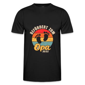 Werdender Opa 2022 Schwangerschaft Verkündung - Männer Funktions-T-Shirt - Schwarz - Vorne - AI Model Male 178 dark (178cm)