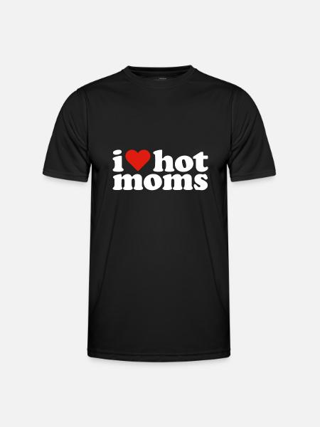 I Love Hot Moms - Men's Functional T-Shirt - black