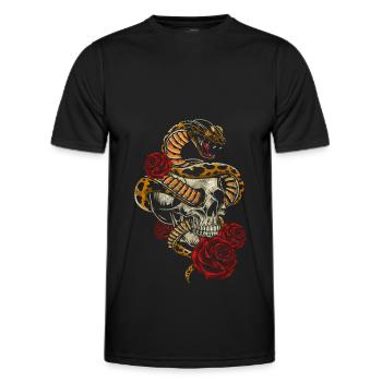 Skull Hardrock Biker - T-shirt sport Homme - noir - Devant - AI Model Male 178 dark (178cm)