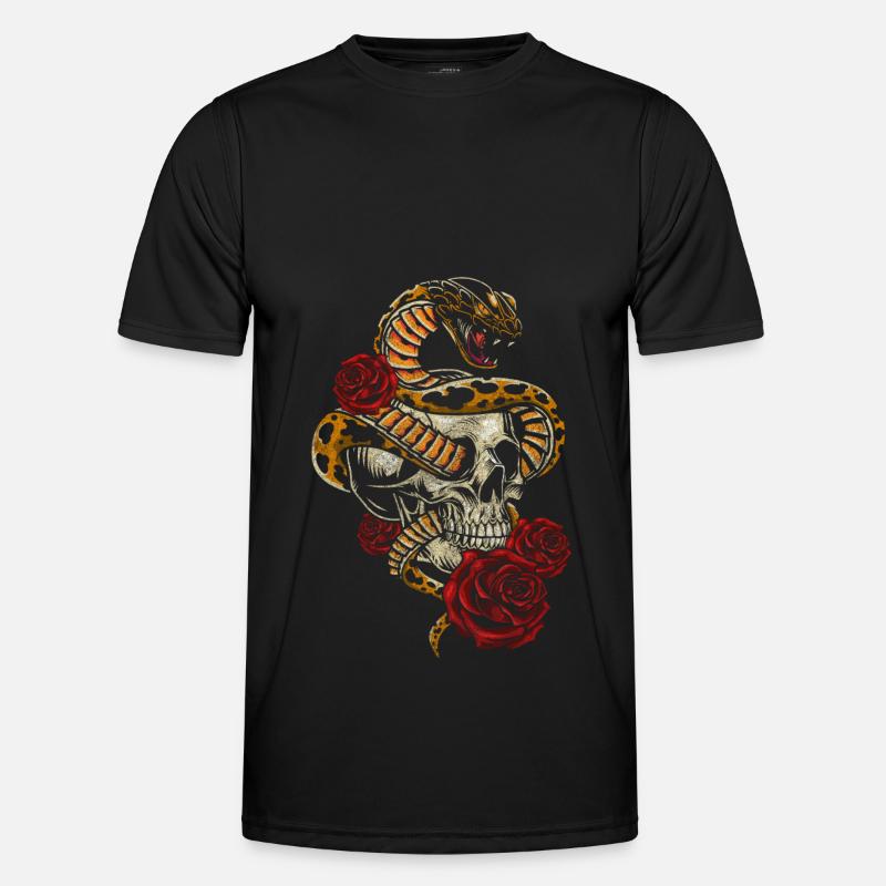 Skull Hardrock Biker - Men's Functional T-Shirt - black