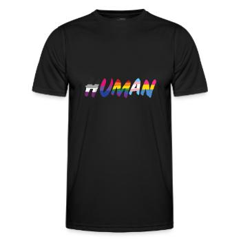 Human - Men's Functional T-Shirt - black - Front - AI Model Male 178 dark (178cm)