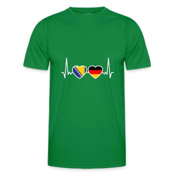 Germany Bosnia Herzegovina Friends - Men's Functional T-Shirt - kelly green - Front - AI Model Male 178 dark (178cm)