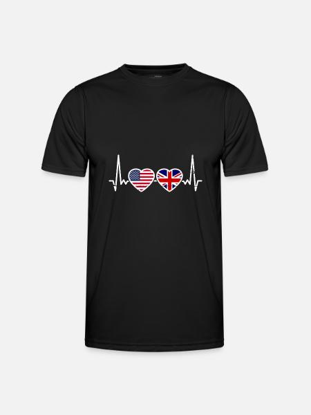 USA Storbritannien Flag Amerikansk Britisk Britisk - Funktionsshirt til herrer - sort