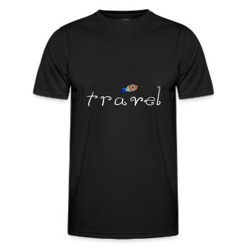 voyage voyage fusée voler émigrer - T-shirt sport Homme - noir - Devant - AI Model Male 178 dark (178cm)