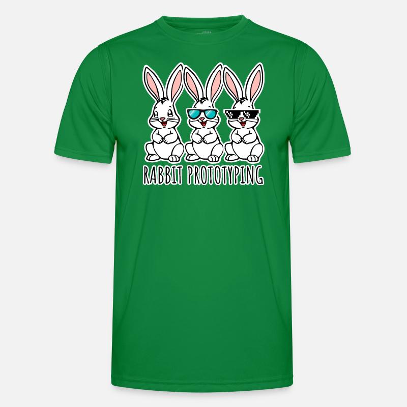 Rabbit Prototyping CAD Hasen aus dem 3D Drucker Männer Funktions-T-Shirt