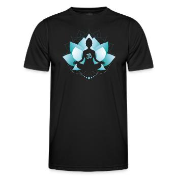 Blue Lotus Blossom - Men's Functional T-Shirt - black - Front - AI Model Male 178 dark (178cm)