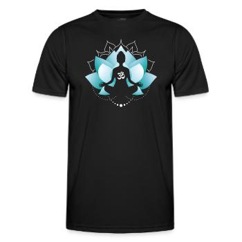 Blue Lotus Blossom - Men's Functional T-Shirt - black - Front - AI Model Male 178 dark (178cm)