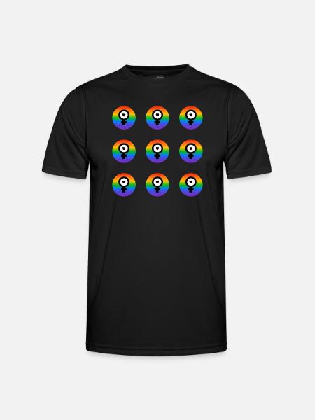 Feminist Icons - Rainbow Flag - Men's Functional T-Shirt - black
