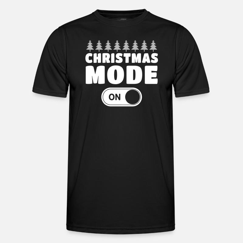 Weihnachtsmodus Ein - Männer Funktions-T-Shirt - Schwarz