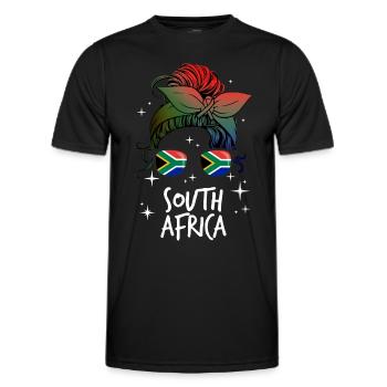 South Africa - Men's Functional T-Shirt - black - Front - AI Model Male 178 dark (178cm)