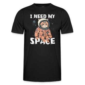 Chat J’ai besoin de mon chat d’astronomie de jeu de mots spatial - T-shirt sport Homme - noir - Devant - AI Model Male 178 dark (178cm)