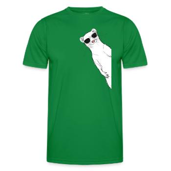 Cool ferret with sunglasses Cute ferret - Men's Functional T-Shirt - kelly green - Front - AI Model Male 178 dark (178cm)