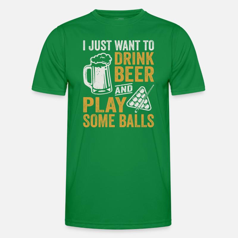 Billiards Pool Player Drink Beer Men's Functional T-Shirt