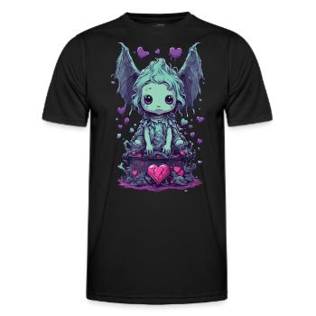 Gothic Ghoul Kawaii Love Monster Pastel Design - Männer Funktions-T-Shirt - Schwarz - Vorne - AI Model Male 178 dark (178cm)