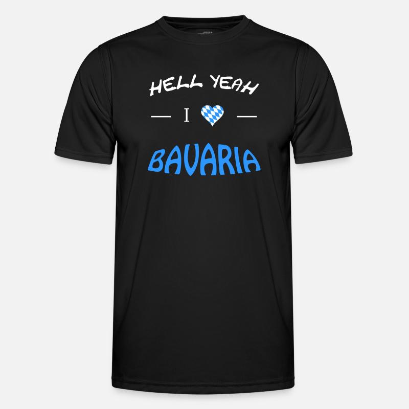Hell Yeah i love bavaria - Männer Funktions-T-Shirt - Schwarz